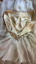 Load image into Gallery viewer, Breathtaking 1950’s Vintage Dove White Chiffon and Antique Rose Lace Bridal Gown Wedding Dress
