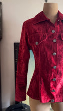 Load image into Gallery viewer, Made in England 1960’s 1970’s Vintage Red Suedette Button Down Shirt Jacket