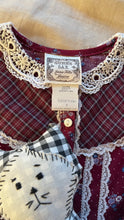Load image into Gallery viewer, Childs 1970’s vintage Red Floral and Plaid Calico Jeunnes Filles Gunne Sax dress