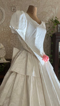 Load image into Gallery viewer, Fairytale 1980’s Vintage Old Stock White Floral Cotton Bridal Gown by Laura Ashley