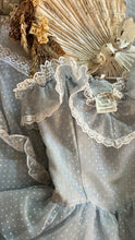 Load image into Gallery viewer, Teeny 1980's vintage Powder Blue Swiss Dot Chiffon Gunne Sax gown