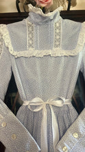 Load image into Gallery viewer, Periwinkle Blue Calico 1980’s vintage Laura Ashley dress