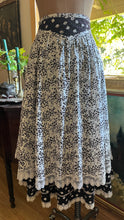 Load image into Gallery viewer, Unusual 1980’s Vintage Calico Double Layer Yoked Skirt by Jessica McClintock