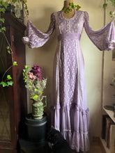 Load image into Gallery viewer, 1970's vintage Hand Dyed Purple Gunne Sax maxi dress