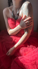 Load image into Gallery viewer, Gorgeous 1950’s vintage red tulle and sequin gown