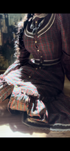 Load image into Gallery viewer, Fantastic 1970’s Vintage Plaid and Velveteen Gunne Sax Midi Dress