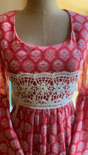Load image into Gallery viewer, Rare 1960’s Vintage Tangerine Angel Sleeve Dress by Turtlegreen