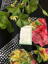 Load image into Gallery viewer, Amazing 1970's vintage black floral angel sleeve dress