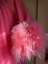 Load image into Gallery viewer, 1970’s Vintage Pink Chiffon and Marabou Peignoir Set by Intime of California