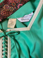 Load image into Gallery viewer, Sale~ Fabulous 1970's vintage teal and calico dress by JC Penney