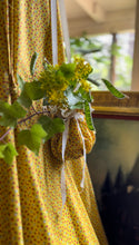 Load image into Gallery viewer, Sale~ 3 Piece Handmade Vintage Yellow Calico Dress Bonnet and Bag