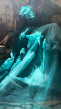 Load image into Gallery viewer, Authentic 1980’s vintage Teal Swiss Dot Chiffon Gunne Sax gown