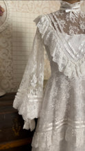 Load image into Gallery viewer, Breathtaking 1970’s Vintage White Lace Bridal Gown Wedding Dress