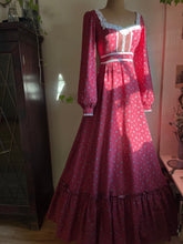 Load image into Gallery viewer, Strawberry Calico 1970's vintage Gunne Sax Maxi dress