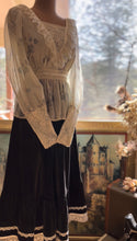 Load image into Gallery viewer, 1970’s Vintage Black Velveteen Gunne Sax Skirt