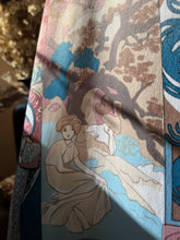 Load image into Gallery viewer, Mucha Print 1970’s Vintage Tie Bust Halter Dress