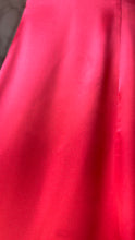 Load image into Gallery viewer, Rare Showstopper 1960’s Vintage Liquid Red Satin Ruffle Maxi Dress