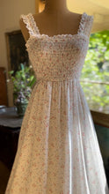 Load image into Gallery viewer, Summer 1970's vintage smocked floral Candi Jones maxi sundress