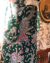 Load image into Gallery viewer, Sale~ 1970’s Vintage Scrolling Garden Floral Maxi Dress