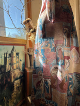 Load image into Gallery viewer, Mucha Print 1970’s Vintage Tie Bust Halter Dress