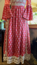 Load image into Gallery viewer, Rare 1960’s Vintage Tangerine Angel Sleeve Dress by Turtlegreen
