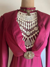 Load image into Gallery viewer, 1970’s Vintage Burgundy and Cream 2 Piece Halter Sundress and Jacket