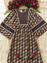 Load image into Gallery viewer, 1970’s vintage patchwork calico kimono dress by Young Innocent