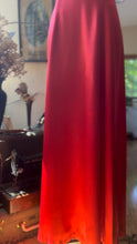Load image into Gallery viewer, Rare Showstopper 1960’s Vintage Liquid Red Satin Ruffle Maxi Dress