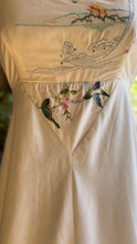 Load image into Gallery viewer, Embroidered 1970’s Vintage White Smocked Sundress by Young Edwardian