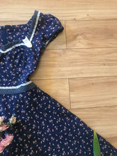 Load image into Gallery viewer, Darling Navy Blue Calico Gunne Sax Dress