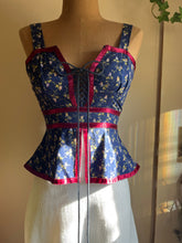 Load image into Gallery viewer, Amazing 1970’s Vintage Gunne Sax Grape Calico Peplum Sundress