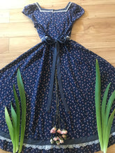 Load image into Gallery viewer, Darling Navy Blue Calico Gunne Sax Dress