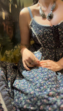 Load image into Gallery viewer, Darling 1970's vintage blue garden calico Gunne Sax midi sundress