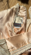 Load image into Gallery viewer, Stunning 1970’s Vintage Peach Liquid Satin and Lace Dress by Gunne Sax
