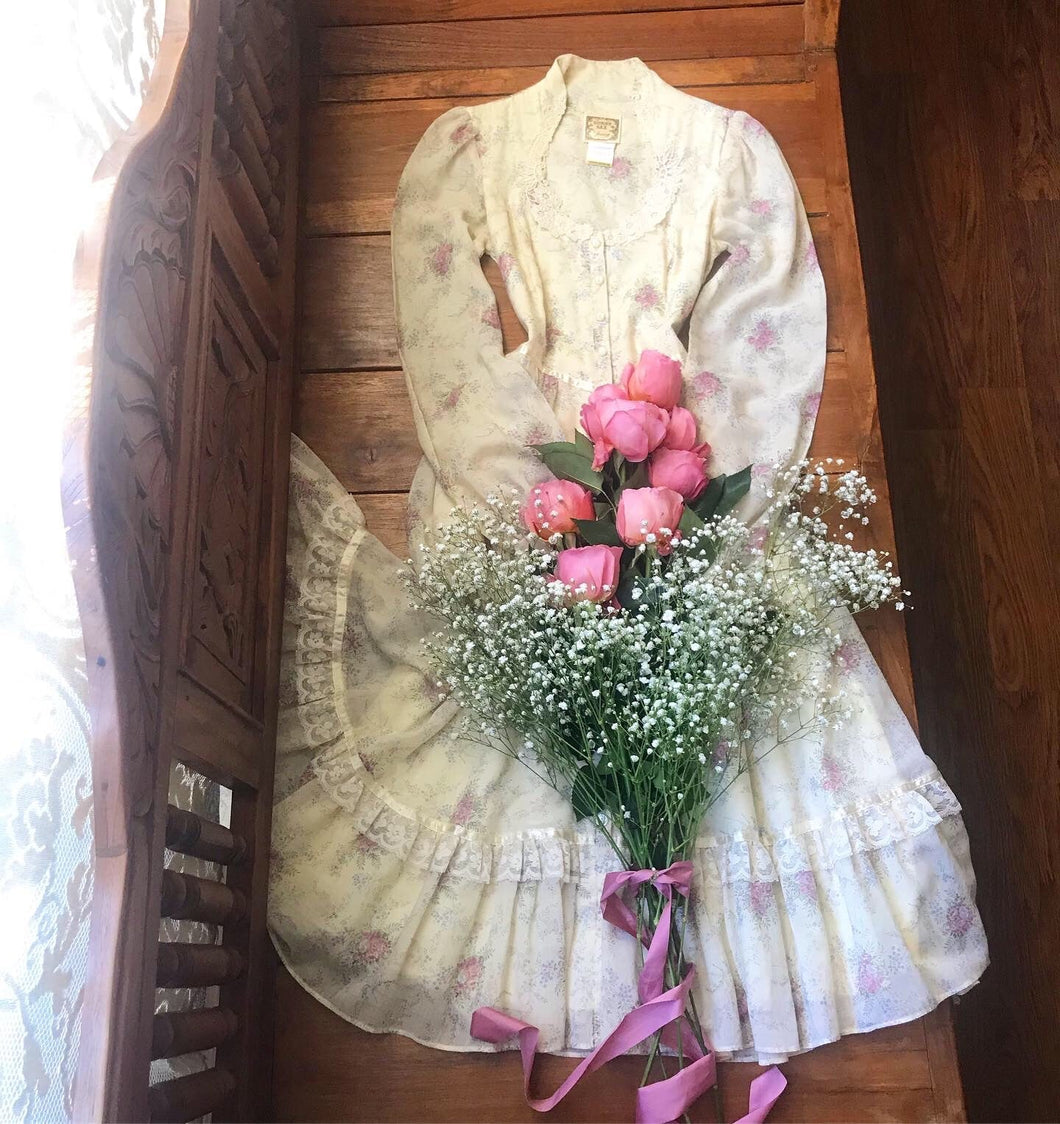 Darling 1970’s vintage floral voile Gunne Sax dress