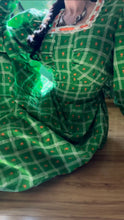 Load image into Gallery viewer, Outrageous Handmade Vintage Apple Green Seersucker dress