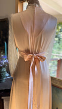 Load image into Gallery viewer, Stunning 1970’s Vintage Peach Liquid Satin and Lace Dress by Gunne Sax