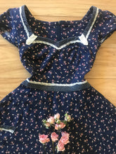 Load image into Gallery viewer, Darling Navy Blue Calico Gunne Sax Dress