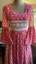 Load image into Gallery viewer, Rare 1960’s Vintage Tangerine Angel Sleeve Dress by Turtlegreen