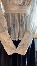 Load image into Gallery viewer, Authentic 1970’s Vintage Sheer Floral Voile Gunne Sax Blouse