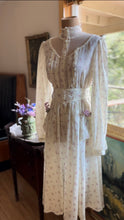Load image into Gallery viewer, Sweet 1970’s vintage Ivory Floral voile Blouse and Skirt set by Gunne Sax