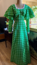 Load image into Gallery viewer, Outrageous Handmade Vintage Apple Green Seersucker dress