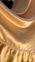 Load image into Gallery viewer, Stunning 1970’s Vintage Peach Liquid Satin and Lace Dress by Gunne Sax