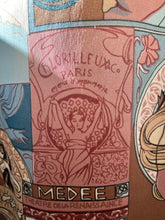 Load image into Gallery viewer, Mucha Print 1970’s Vintage Tie Bust Halter Dress