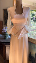 Load image into Gallery viewer, Stunning 1970’s Vintage Peach Liquid Satin and Lace Dress by Gunne Sax