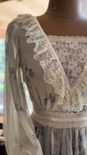 Load image into Gallery viewer, Authentic 1970’s Vintage Sheer Floral Voile Gunne Sax Blouse