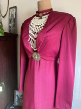Load image into Gallery viewer, 1970’s Vintage Burgundy and Cream 2 Piece Halter Sundress and Jacket