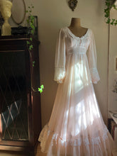 Load image into Gallery viewer, 1970’s Vintage Pale Tea Rose Pink Gunne Sax Maxi Dress
