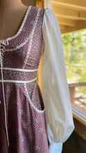 Load image into Gallery viewer, 1970’s Vintage Mauve Calico Gunne Sax Midi Dress