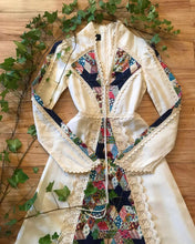 Load image into Gallery viewer, Authentic 1960’s vintage patchwork print Black Label Gunne Sax maxi dress